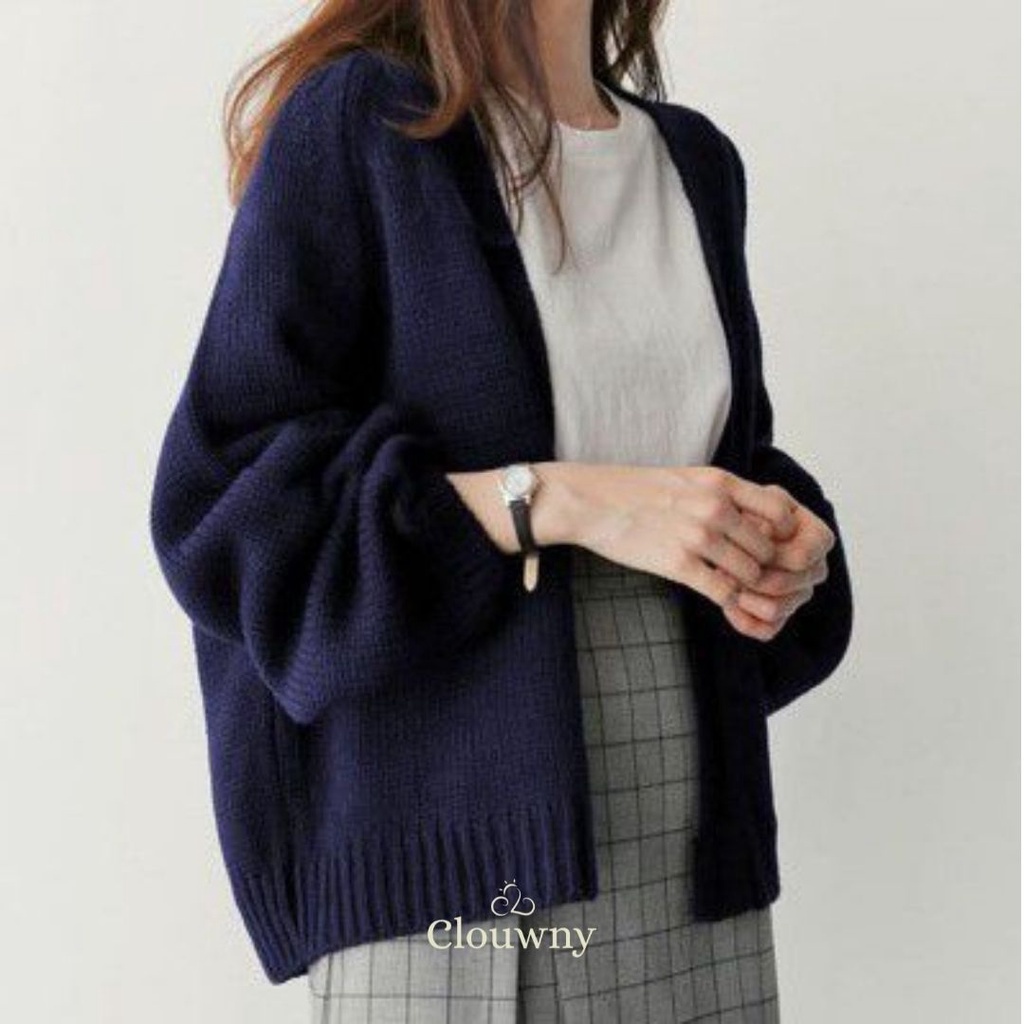 CLOUWNY - Outwear Wanita Lunetes Cardigan Outer Premium Knitt Fit to XL-2