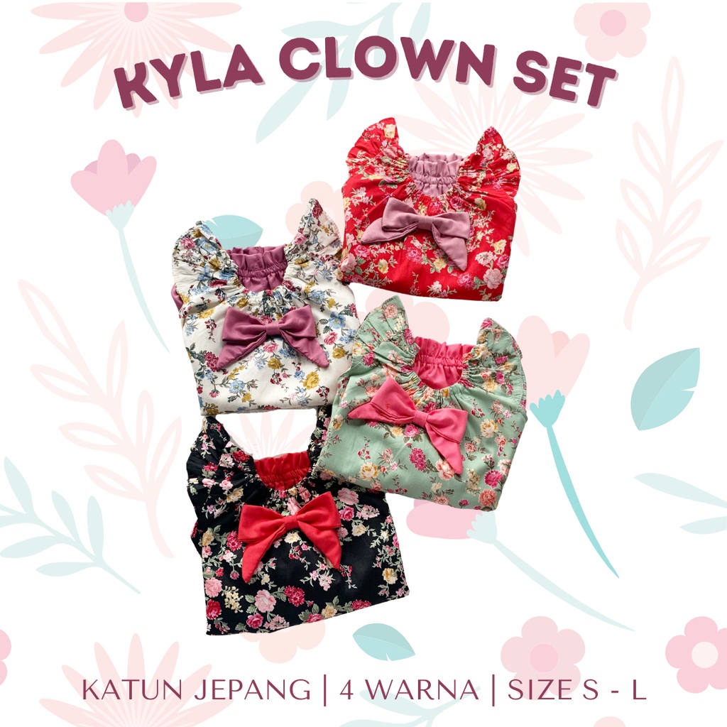 talitha MIKAYLA KYLA clown set 0-2 tahun katun jepang baju bayi fashion anak cewe setelan