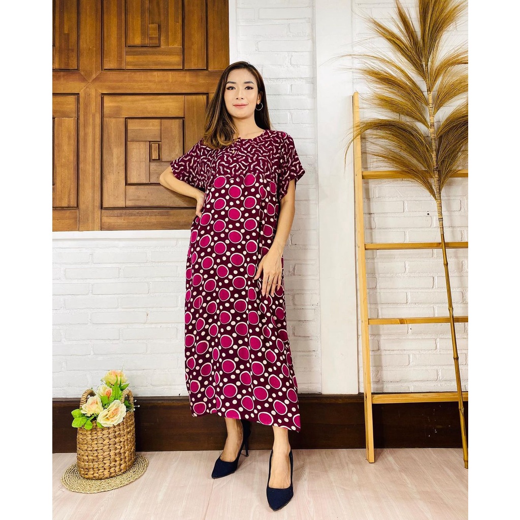Daster Batik Murah Baju Tidur Batik Murah Adem Nyaman Daster Batik Pekalongan Daster Yukensi-Julia--PINK