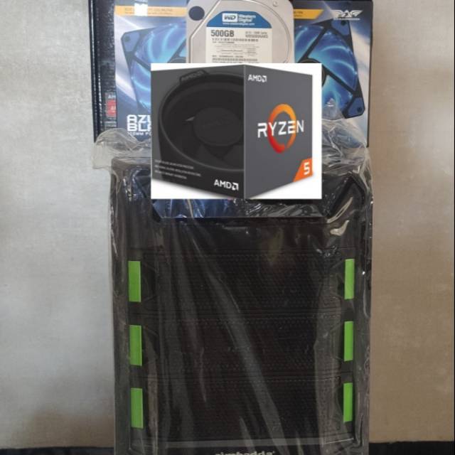 PC RAKITAN GAMING DAN DESAIN RYZEN 5 3.9 Ghz VGA External Radeon R7 240 Ram 16 GB DDR4 HDD 500 GB