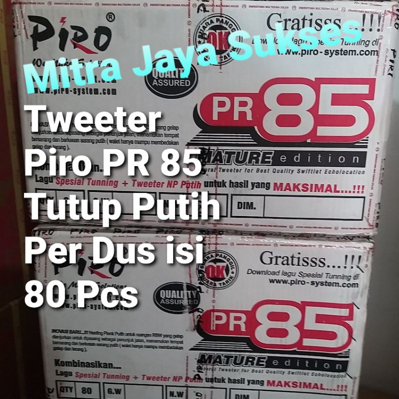 Tweeter Piro PR 85 Tutup Putih Kartonan Speaker Walet Piro PR85