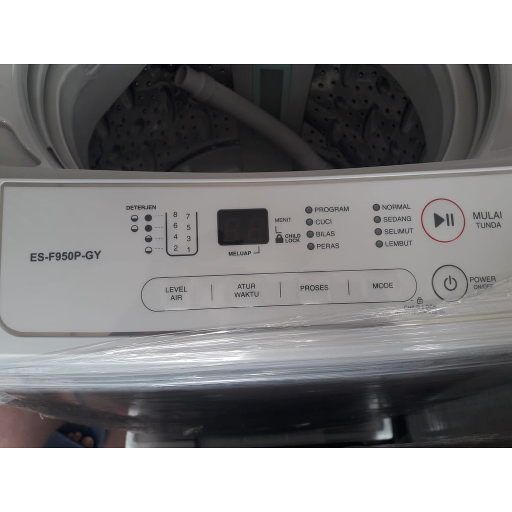 Mesin Cuci 1 Tabung SHARP ESF 950 P GY Full Otomatis Low Watt 7.5 KG