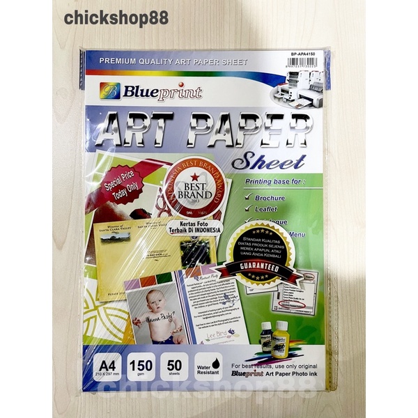 

Art Paper Blueprint A4 - 150gsm (isi 50 lembar)