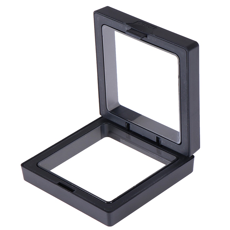 Kotak display Koin / Perhiasan 3D Warna Hitam Ukuran 70x70mm