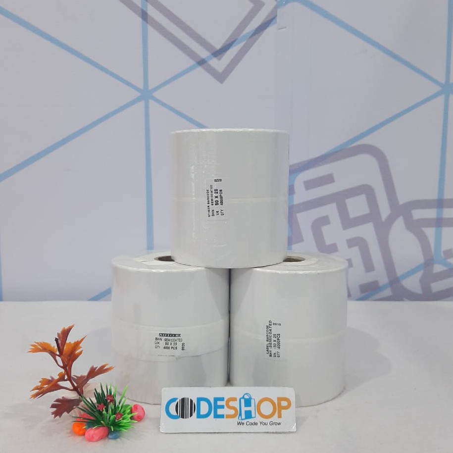 PROMO KERTAS STIKER LABEL BARCODE 50X25 - 50 X 25 2LINE 4000pcs