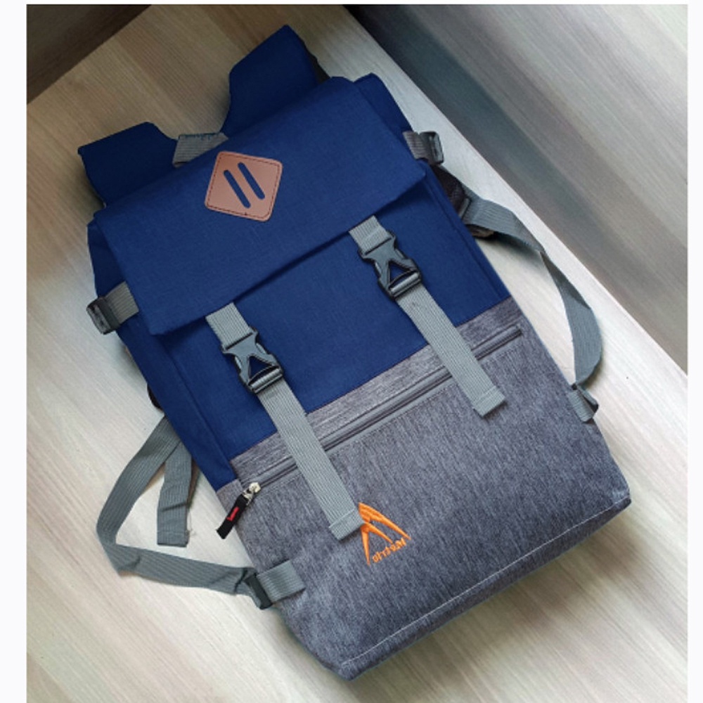 SHOPEE 6.6 SUPER SALE!! Tas Ransel Semi Keril RS-60L Tas Ransel Model Korea Terbaru Kombinasi dua warna Tas Sekolah dan Kuliah + Bonus Raincover