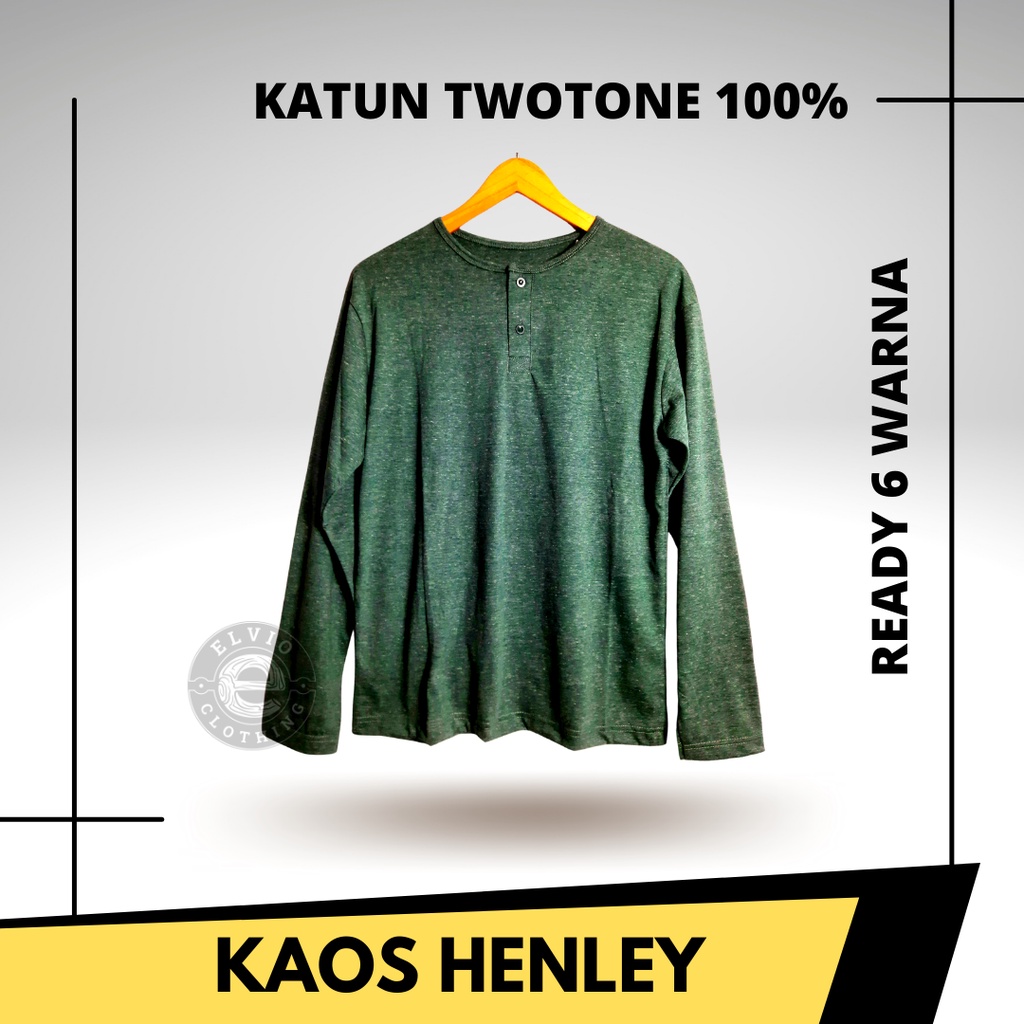 [ BISA COD ] KAOS POLOS MISTY HENLEY KANCING 100% COTTON KATUN TWOTONE PREMIUM 24S PRIA WANITA UNISEX LENGAN PANJANG REGULAR FIT KASUAL SANTAI DEWASA