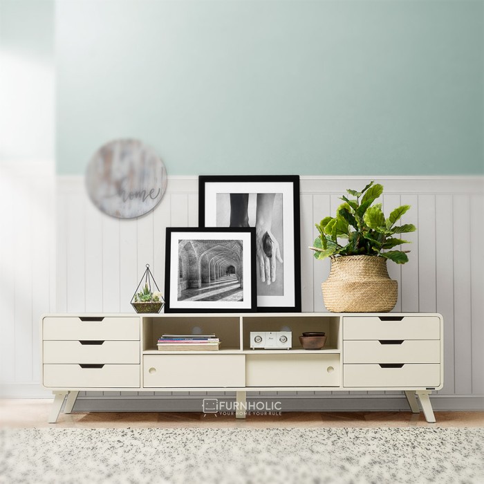 iFurnholic Helsinki AV Table 180 - Meja TV Berkabinet - Ivory