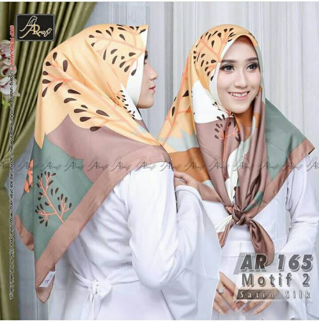 Hijab Arrafi AR 165 Motif 2 Jilbab Segiempat Segi Empat Persegi Square Ar Rafi