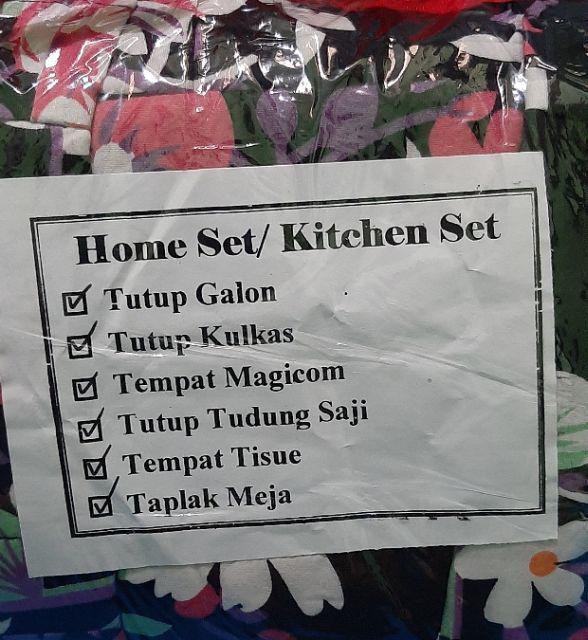 Terlaris!!! Homeset Kitchen Set Murah Motif Bunga Merah Hitam Homemade