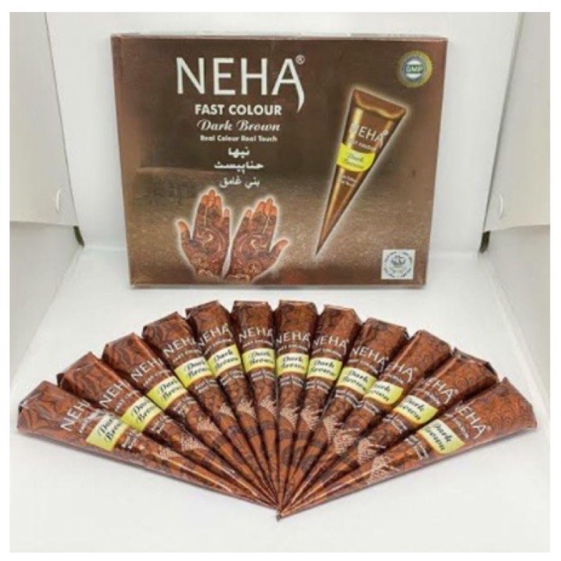 Heena/Henna/Hena Magic Golecha Warna Maroon Red Cherry Cokelat Hitam