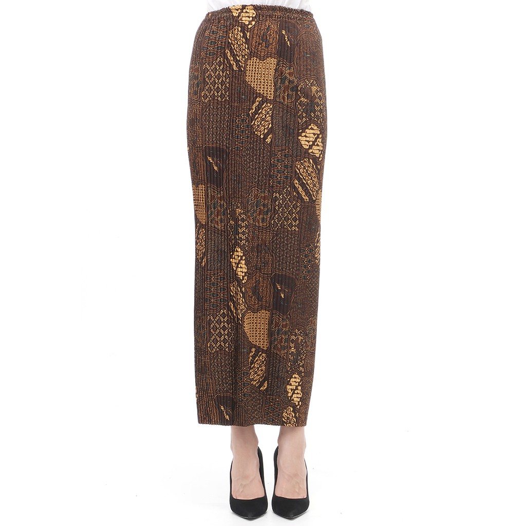 Rok Plisket Motif Batik Bawahan Wanita Design Casual - Sekar Jagat