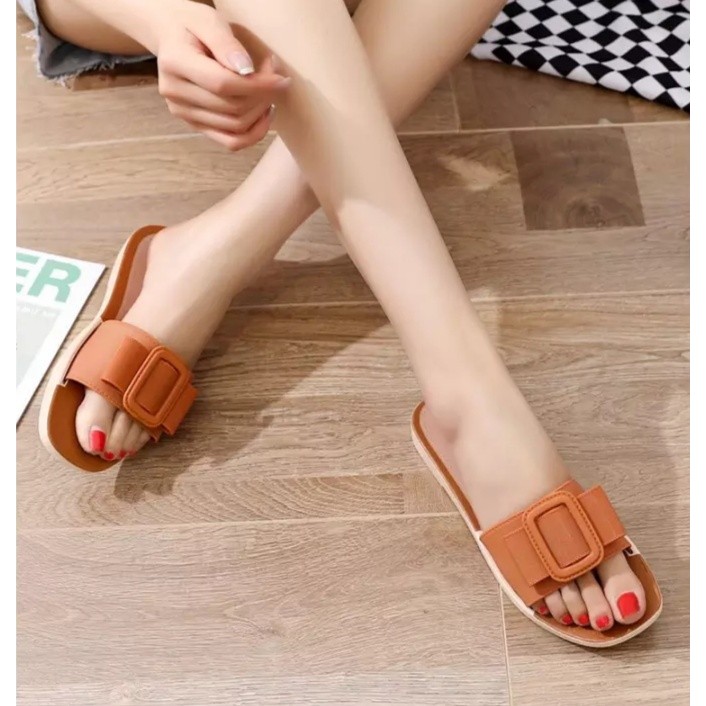 Murah Sandal Teplek Sendal Wanita Murah HM62 - Hitam, 37