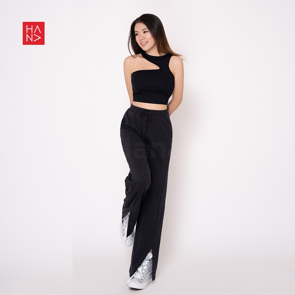 HanaFashion JKT - One-Shoulder Crop Tank Top Best Seller Tengtop Wanita Murah - CT011