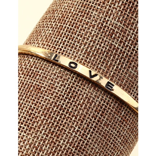 LRC Gelang Tangan Fashion Gold Color Alphabet Alloy Open P31902