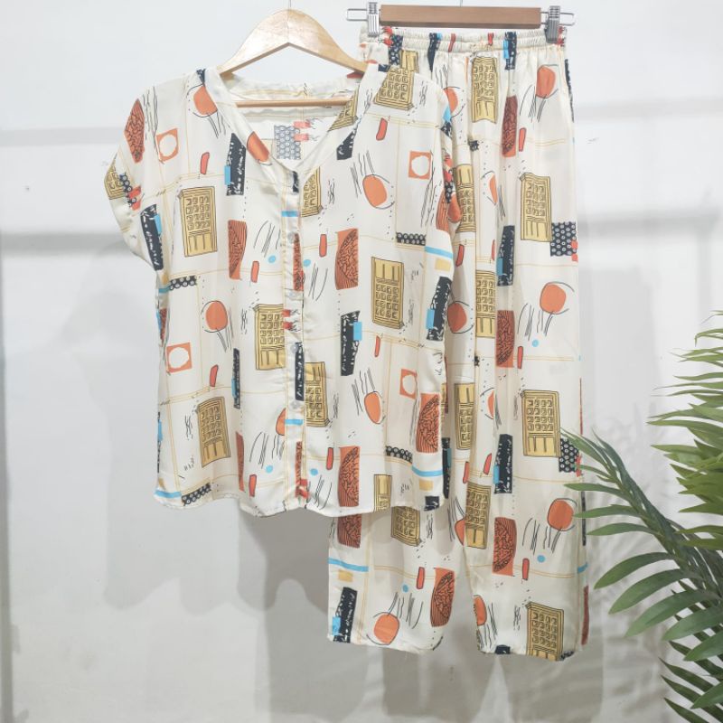 PIYAMA KANCING HITS PIYAMA KANCING BUSUI | PIYAMA RAYON | HOMEWEAR-NK H7