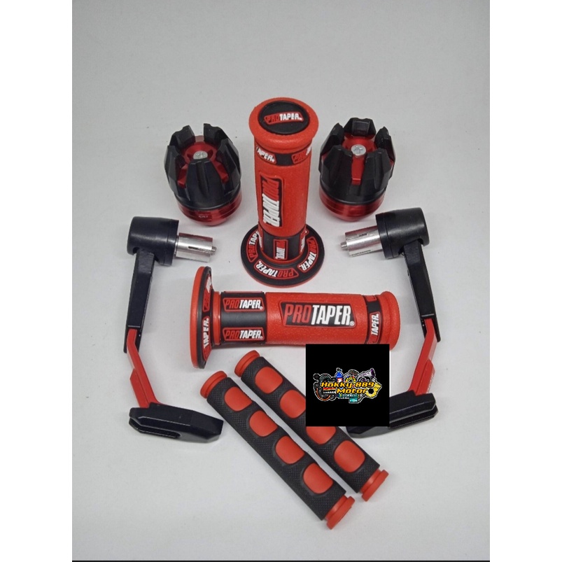 PAKET 4 ITEM_PRAGUARD ROBOT+GRIP PROTAPER NEW+AS RODA+KARET HENDEL_universal semua motor