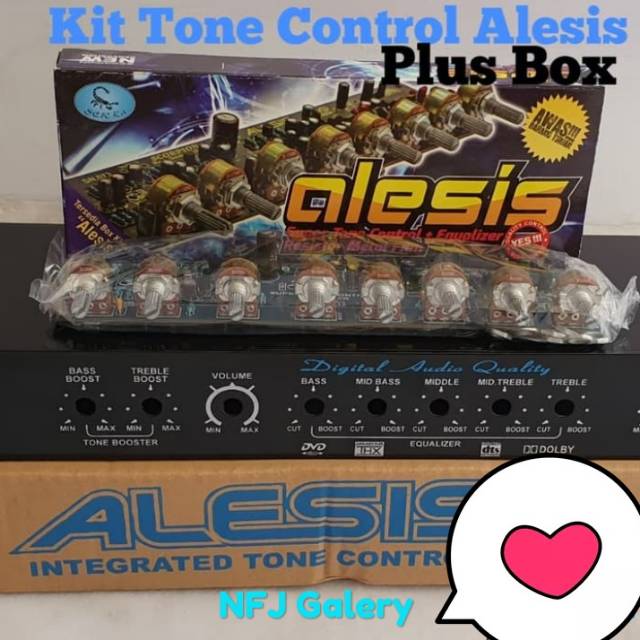 Kit tone control Stereo mic echo Speaker Aktif Paket Original 100% ALESIS Plus Box Power kelistrikan