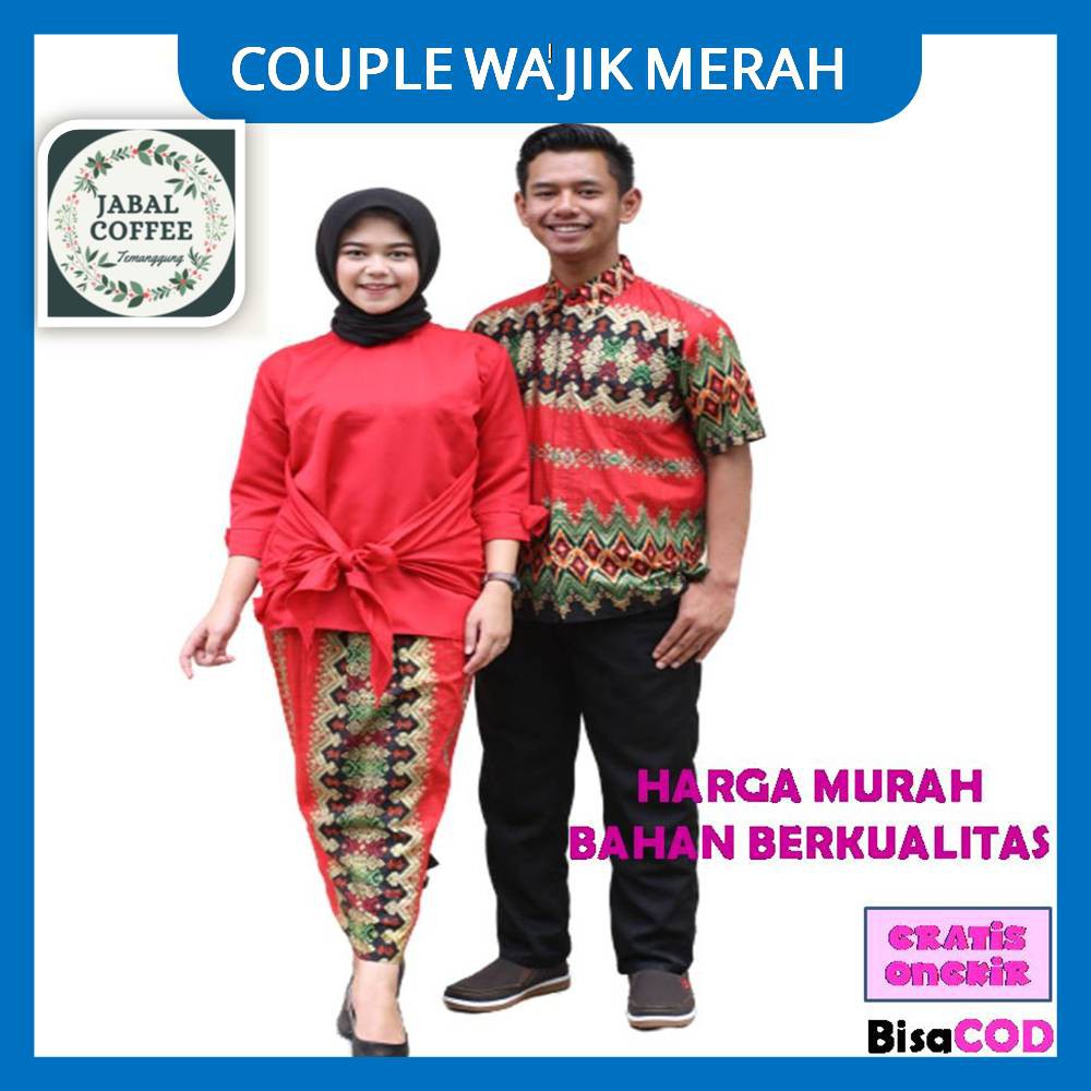 Sarimbit Couple Kebaya Kondangan / Couple Set Batik Terbaru Baloteli Wajik