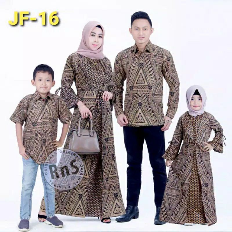 COUPLE GAMIS FAMILI BATIK KELUARGA SARIMBIT IBU AYAH DAN ANAK