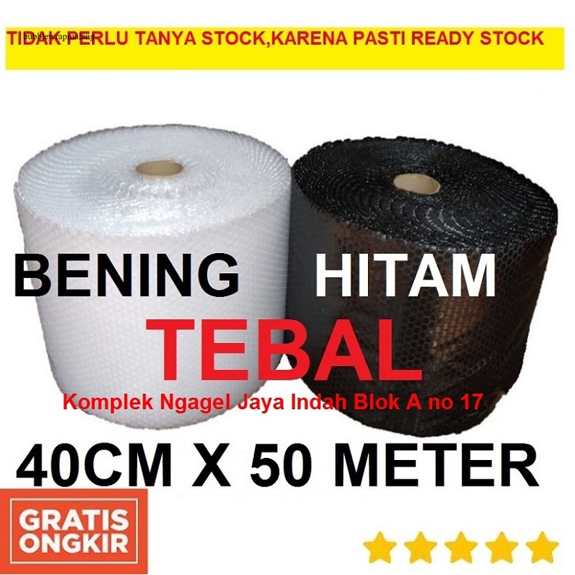 

Bubble Wrap Hitam dan bening 41Cm x 50Meter PROMO SHOPEE