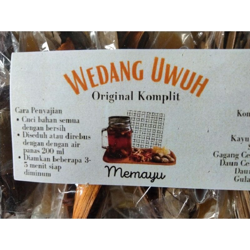 Wedang Uwuh Komplit Original Premium Memayu 1 Pack 10 Pcs