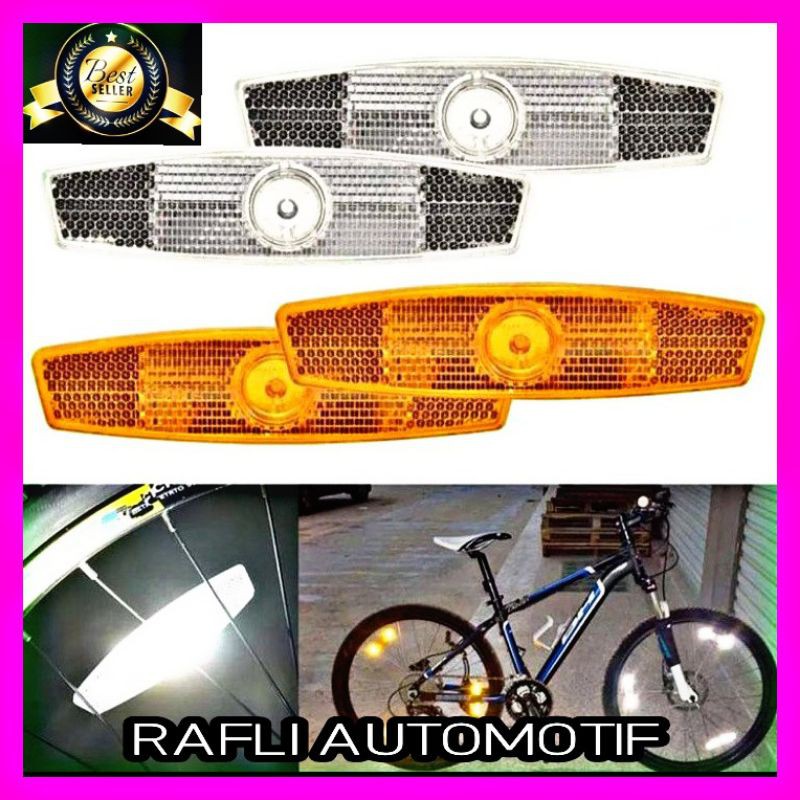 Reflektor Mata kucing Jari Jari Velg Sepeda 2Pcs Hiasan Jari Jari Sepeda Mata kucing