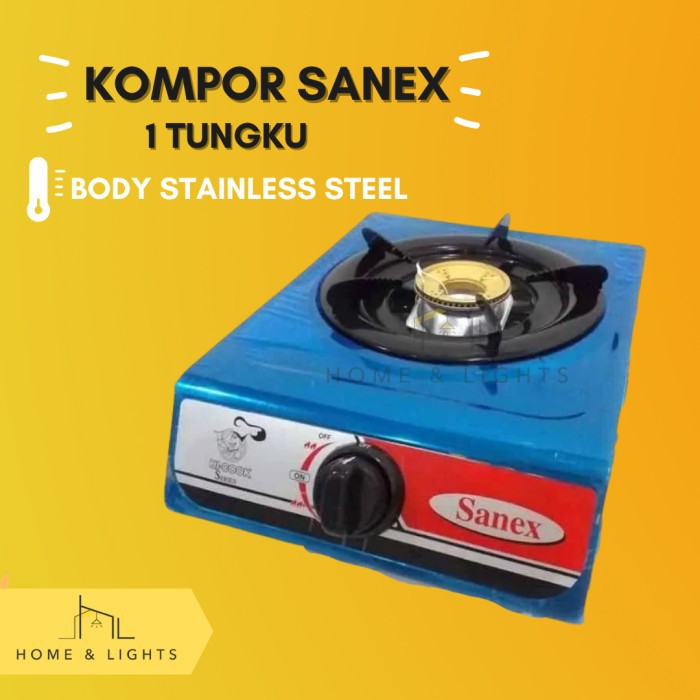 SANEX Kompor Gas 1 Tungku K808S / KOMPOR GAS SANEX 1 TUNGKU MURAH STAINLESS / KOMPOR 1 TUNGKU / KOMPOR SATU TUNGKU / KOMPOR MURAH PROMO SATU SET PLUS SELANG REGULATOR