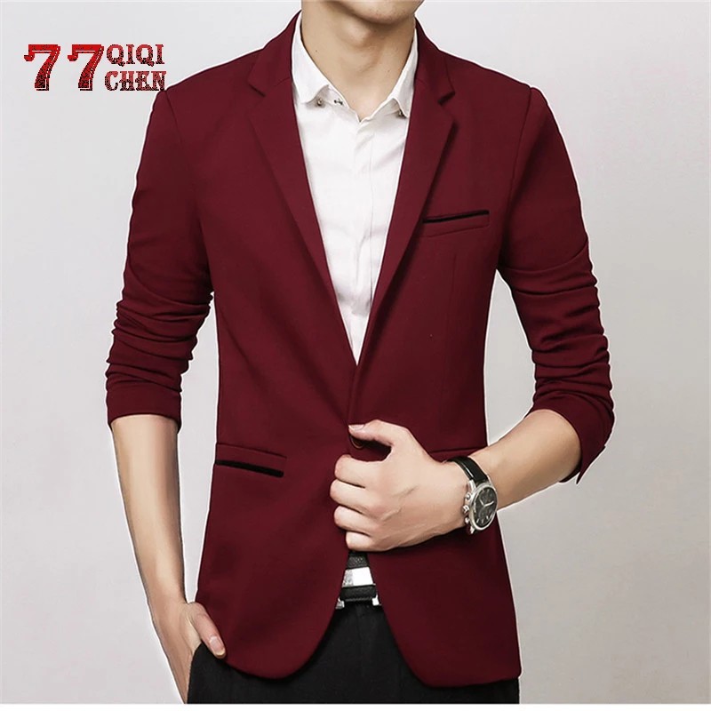 BLAZER PRIA SLIMFIT TRENDY EXCLUSIVE IN MAROON SINGLE BUTTON DESIGN PREMIUM ORIGINAL NIKAYU