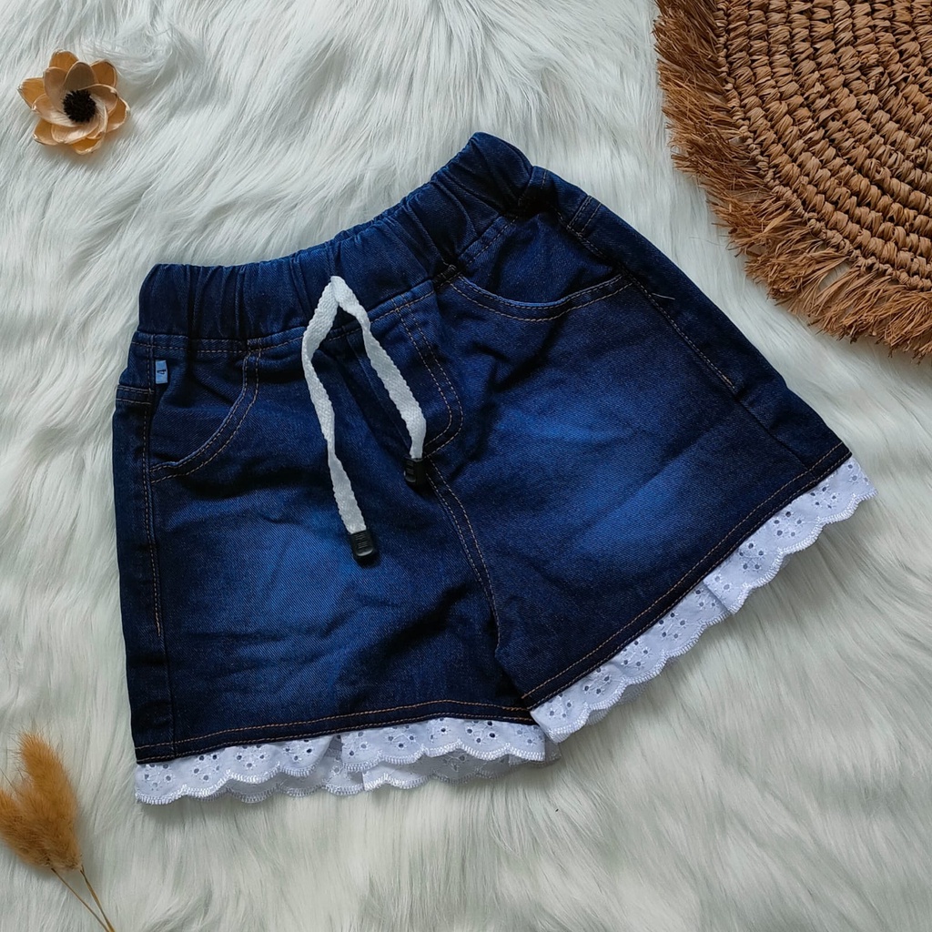 Hotpans anak perempuan bio renda 2-5 tahun / bawahan anak perempuan / celana pendek jeans anak