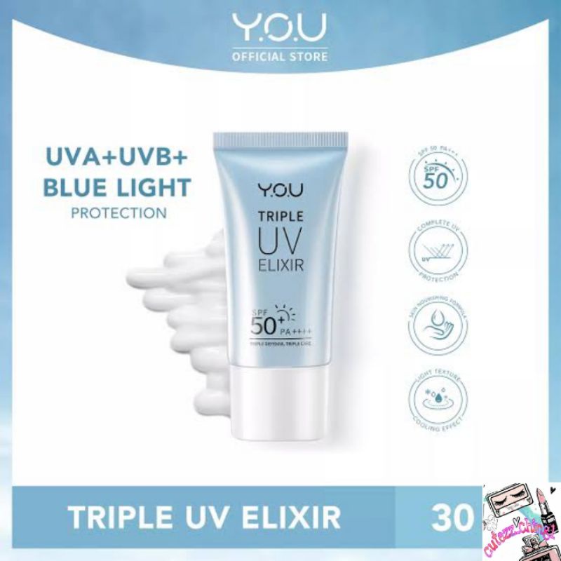 ☃️Cutezz_Ching1☃️YOU Triple UV Elixir Sunscreen Gel Spf 50++++ 30ml