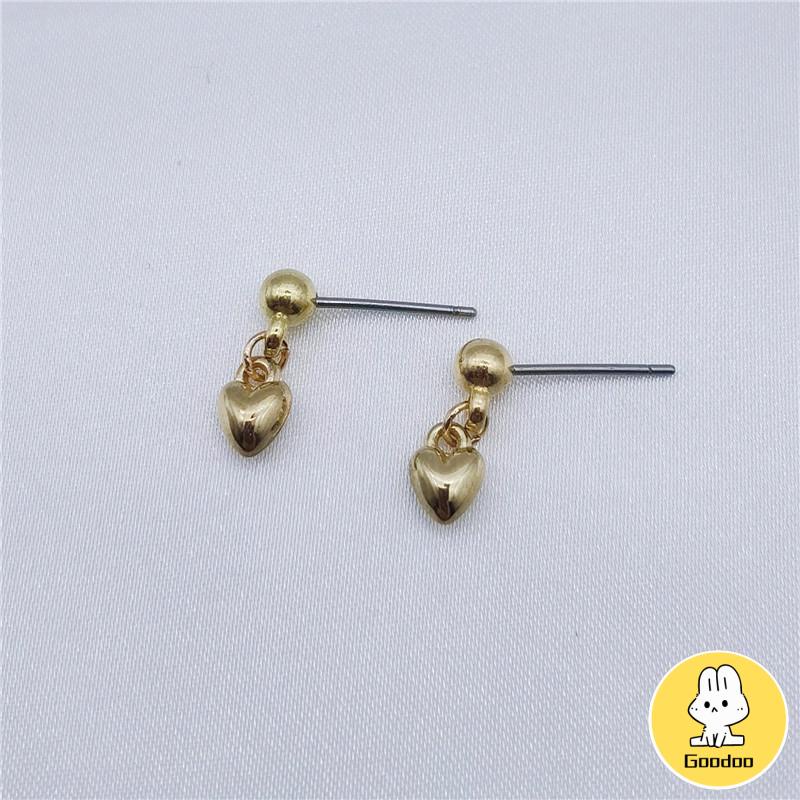 Anting Cinta Kecil Tetesan Air Kecil Berbentuk Hati Desain Niche Anting Sederhana Kelas Atas -Doo