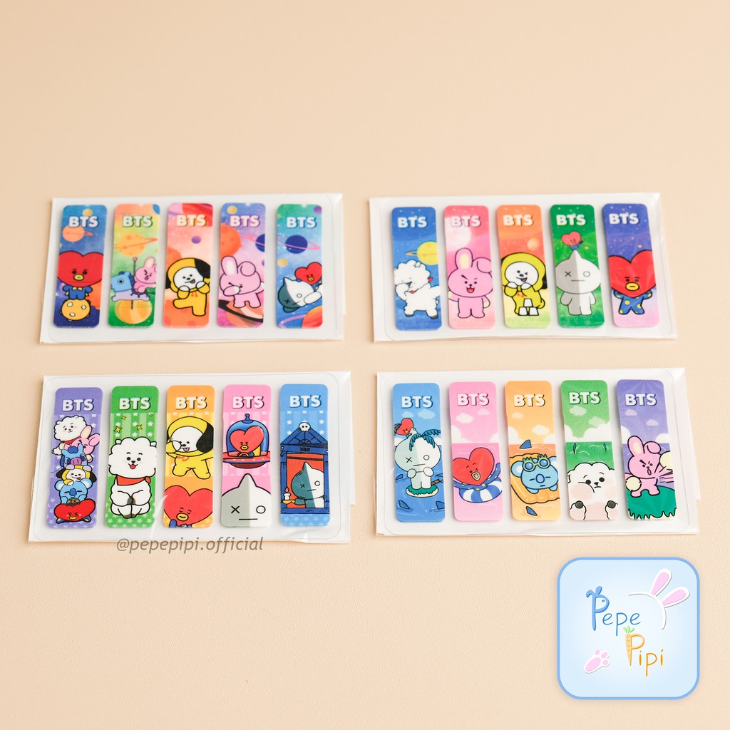 Sticky Notes Hologram Plastik BT Boy Band Korea MIX Foto Karakter Post Note Pembatas Halaman