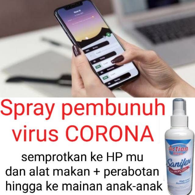 Desinfektan spray pembersih HP dan ruang kamar merk Sanifex