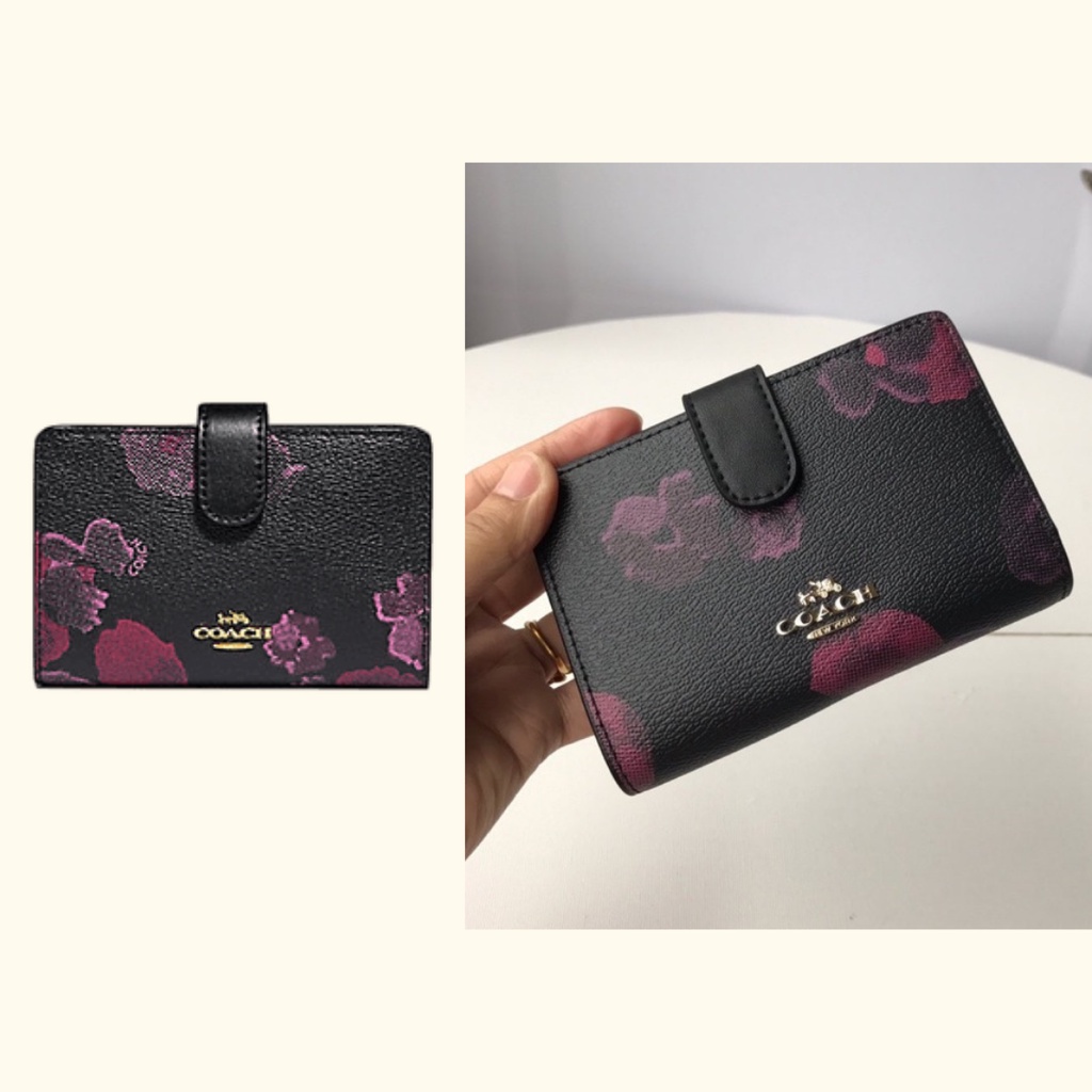 [ORIGINAL 100%] Coach 39127 Medium Wallet Print Flower