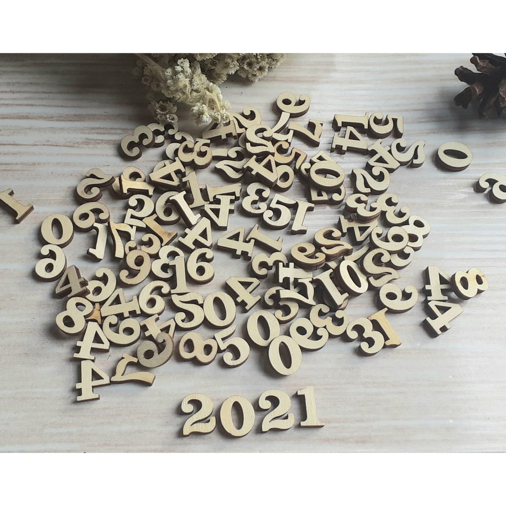 Angka Kayu, mahar, decorasi, mainan edukasi