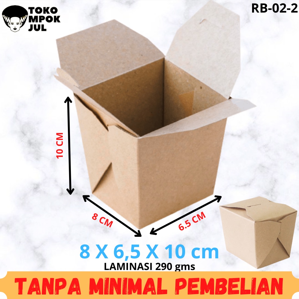 

TANPA MINIMUM - Kotak Dus Kardus Rice Box Nasi Goreng Spageti Snack Mie 8x6,5x10 cm Laminasi