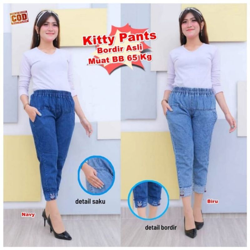 BAGGY PANTS KITTY PANTS BORDIR (MUAT BB 65 KG)