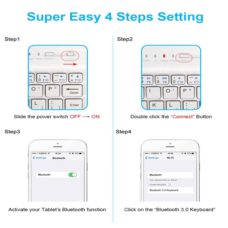 COD : Keyboard Wireless Bluetooth Mini Universal Untuk Tablet/Handphone/Ipad