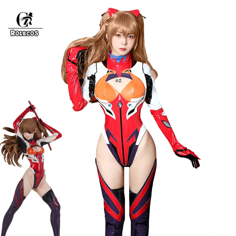 Anime EVA Asuka Cosplay Costume EVA Asuka Langley Soryu Cosplay Costume Sexy Jumpsuit Women