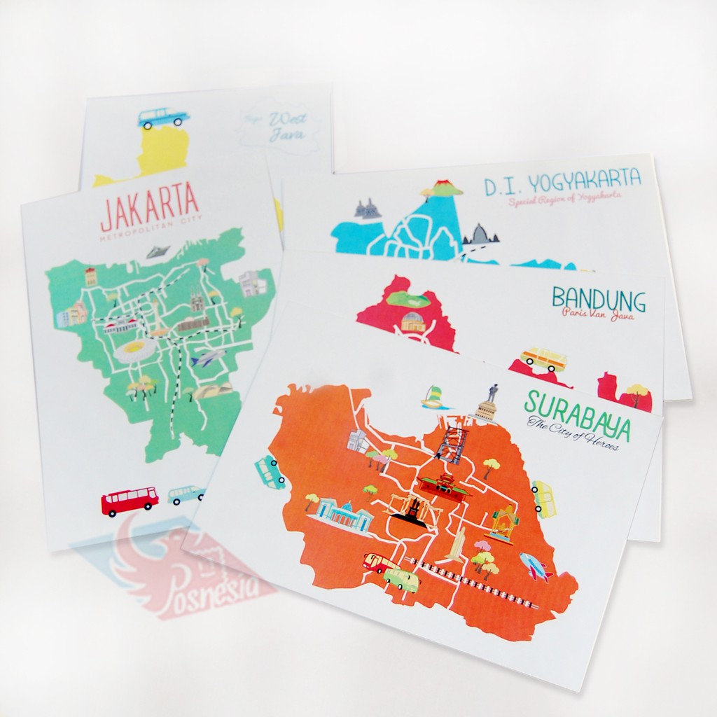 

Kartu Pos / City Map Postcard