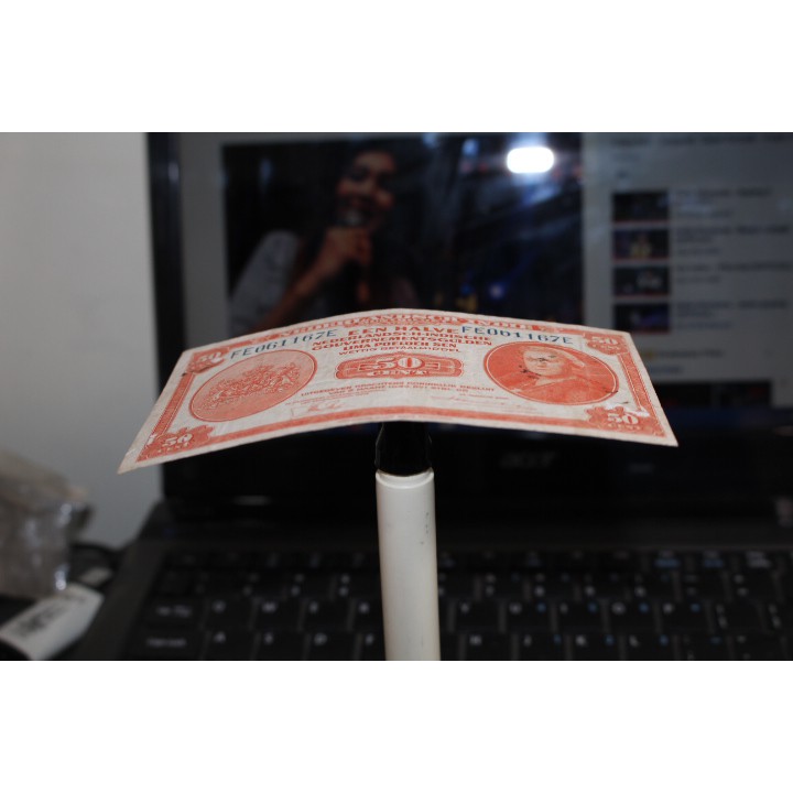 Uang 50 cent Nica 1943 Vf Bagus G777