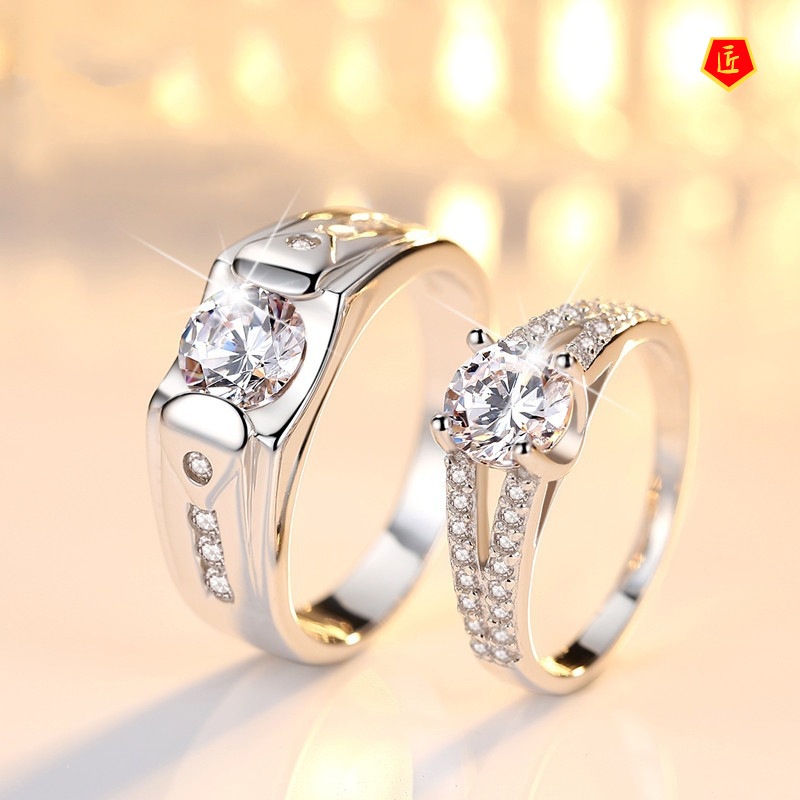 [Ready Stock]Couple Ring S925 Silver Korean Style Simple Elegant