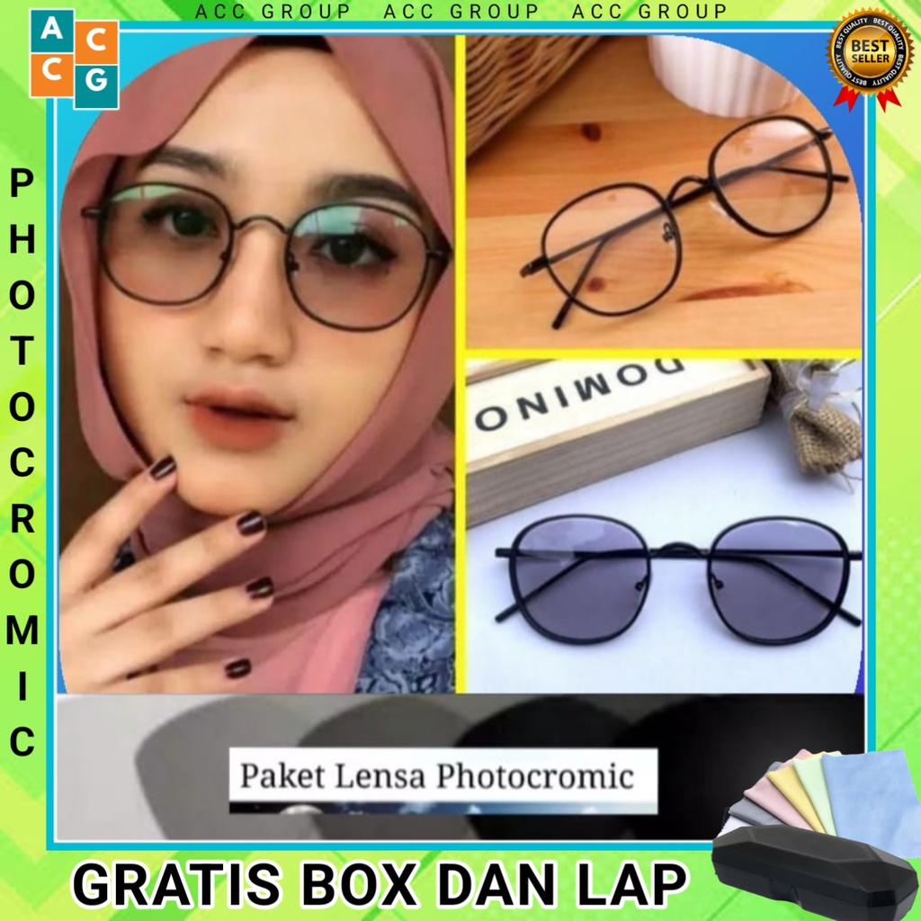 FREE BOX DAN LAP PHOTOCROMIC TRENDY KACAMATA FASHION WANITA PRIA GAYA MILENIAL SUNGLASSES