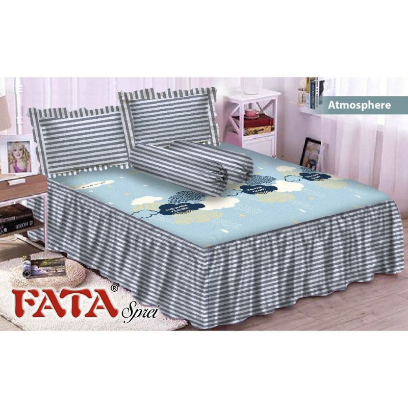 Sprei Rumbai Fata UK 180x200x20 tinggi rumbai 40  / Seprai New Fata Motif Minimalis