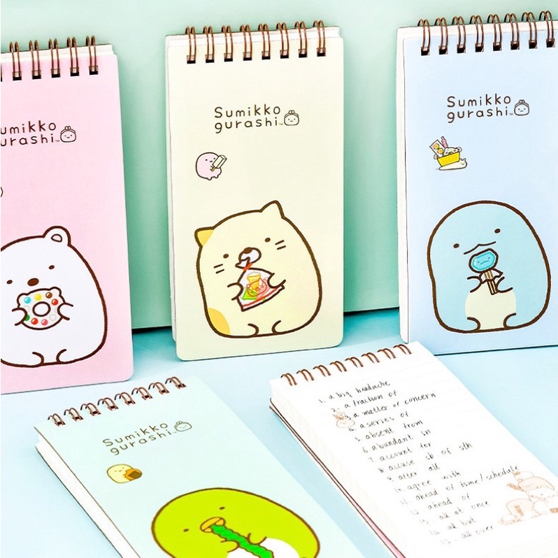 KENSHO Notebook Notepad Mini Spiral Ring Karakter Sumikko Gurashi / Buku Catatan Kecil