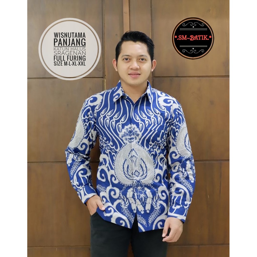 WISNUTAMA SM BATIKSOLOAMANAH KEMEJA BAJU BATIK PRIA SOLO LENGAN PANJANG PENDEK LAPIS FURING ATASAN BATIK PREMIUM MODERN KATUN HALUS PARANG DIRGA GODONG BIRU DADU CAKRAWALA PEKSI BAMBU GUNARDO 2 NIRWANA 2 TRUNTUM PEKSI UNGU SAMUDRA WARNA WISAKA SOGAN VIJAY