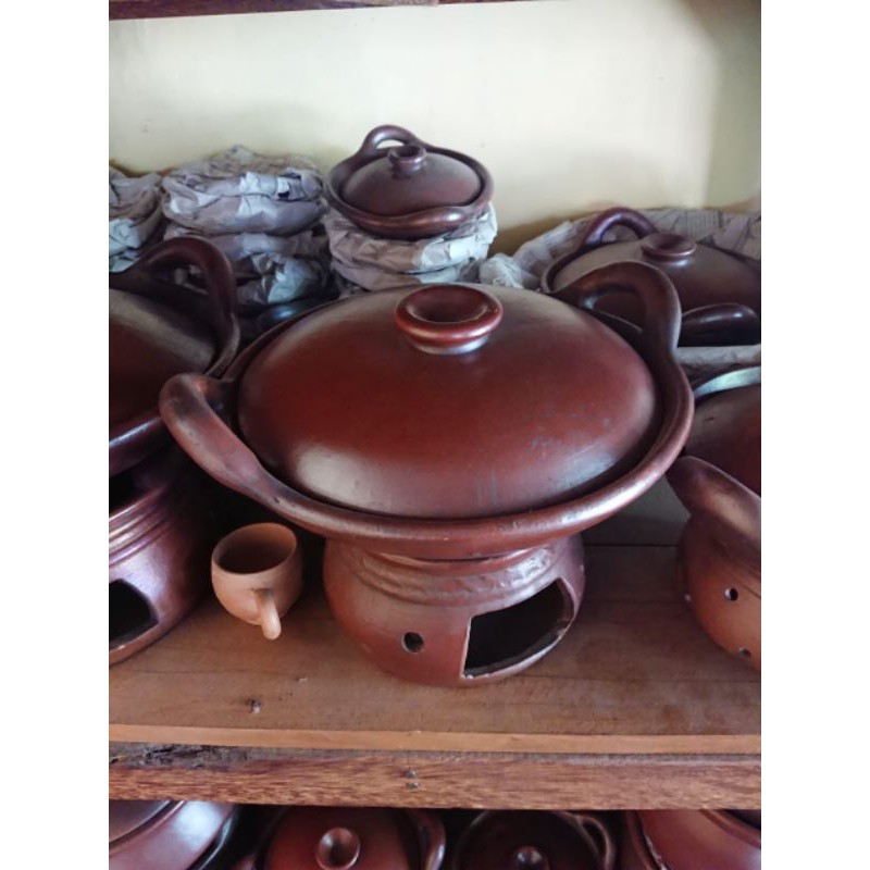 WAJAN GERABAH SET / WAJAN SERABI SET GERABAH 25 CM + PACKING KAYU