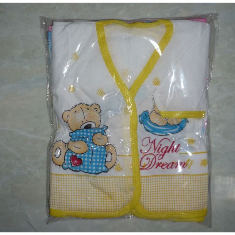 6 PCS BAJU LENGAN Panjang Bayi Putih Sablon