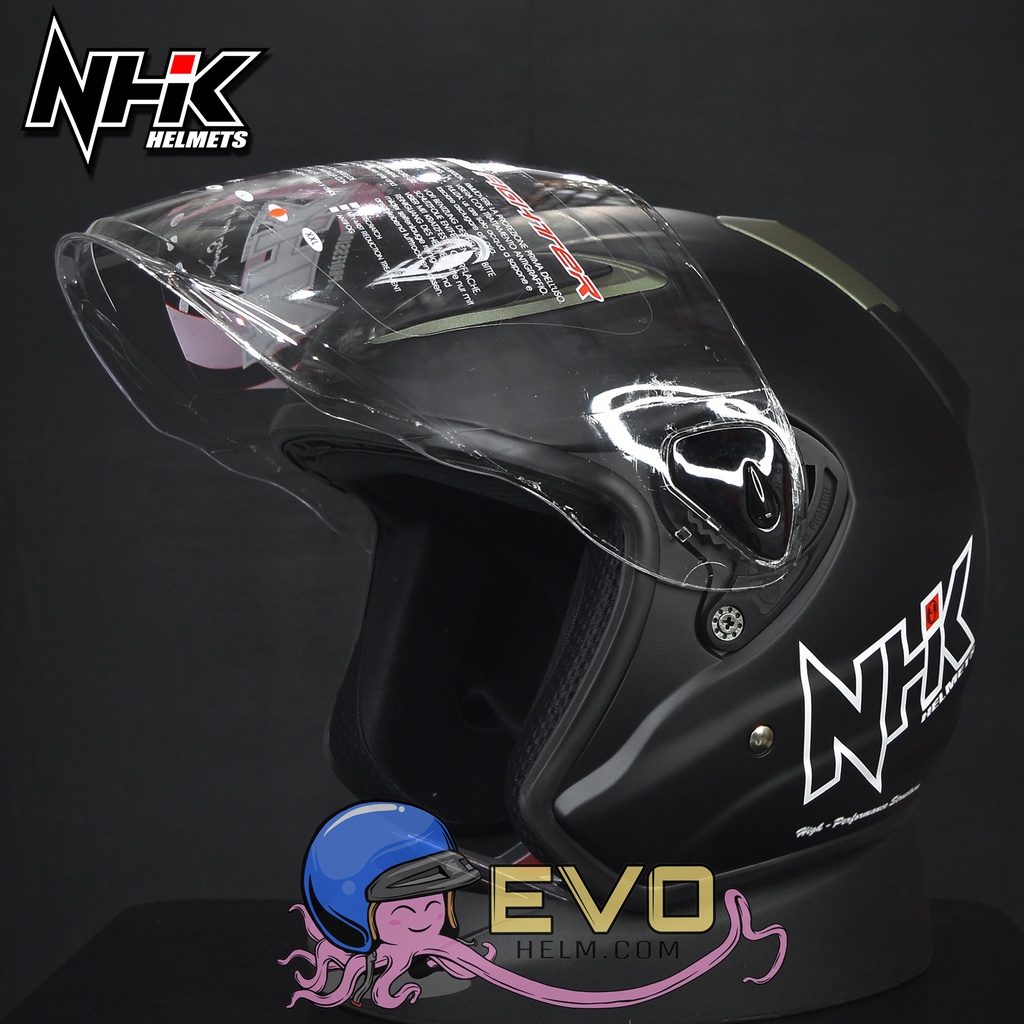 NHK R6 SOLID SEMUA WARNA ORIGINAL HELM NHK HALF FACE SINGLE VISOR - ONGKIR 2KG